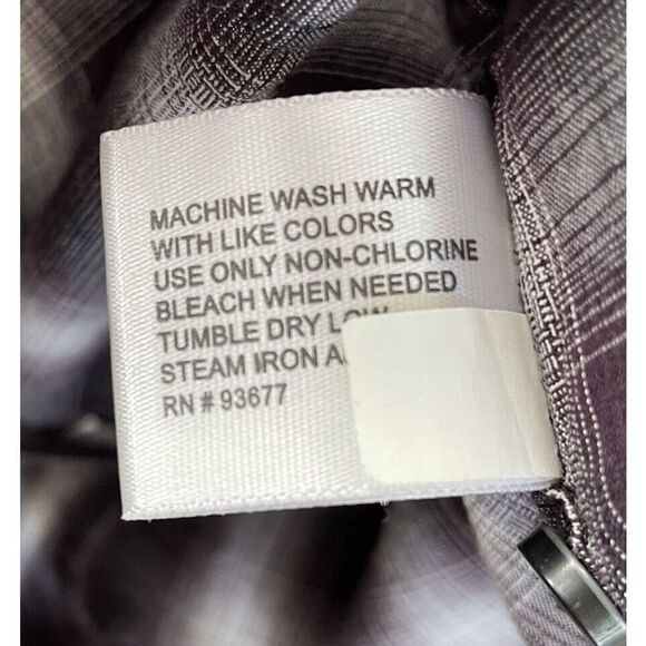 J.FERRAR Shirt Mens Large L Purple-Gray Plaid Long Sleeve Button-Up EUC Cotton - Picture 6 of 6